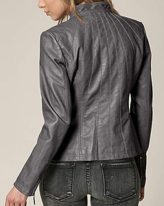 Vestes en cuir véritable pour femmes 2025 Dernier design à la mode Logo personnalisé Veste en jean Veste en cuir pour femmes Vente en gros - Product Image 4