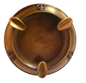 Cenicero de cigarro de latón de metal antiguo y diseñador de hojas de flores - Product Image 6