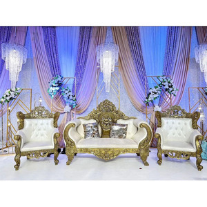 Conjunto de sofá de escenario de fiesta de recepción de nuevo diseño conjunto de sofá de asiento de novio de boda real conjunto de sofá de escenario de boda de estilo Maharaja - Product Image 1