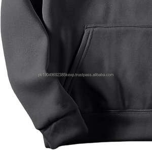 Sudadera con Capucha Personalizada con Logotipo, Sudadera Corta de Algodón Grueso de Estilo Gótico Negro para Hombre, Sudadera Lisa de Color Sólido - Product Image 2