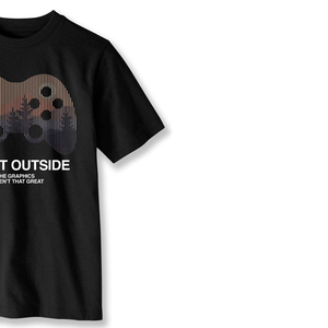 เสื้อยืดคอวีแขนสั้นผ้าฝ้ายเจอร์ซีย์พิมพ์ลายกราฟิกคอนโทรลเลอร์เกมทรงปกติสำหรับผู้ชายแบบขายส่งตามสั่ง - Product Image 3