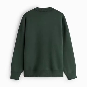 Pull-over surdimensionné 100% coton personnalisé pour hommes, sweat-shirt à col rond brodé en éponge française, épaules tombantes, style décontracté - Product Image 5