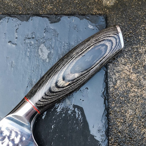 Couteau de chef professionnel de 8 pouces avec manche en bois de Pakkawood couteau de cuisine en acier inoxydable forgé allemand à haute teneur en carbone - Product Image 3