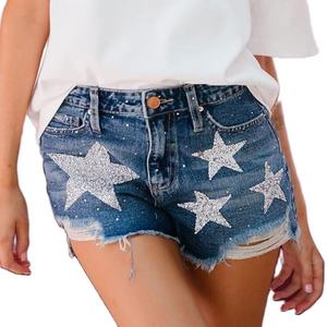 Short en jean-2025 Short en jean respirant de haute qualité pour femmes, longueur au genou, vente chaude - Product Image 3