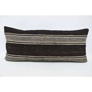 Bohemian Vintage Patterned Wool <b>Pillow</b> 16x36 Inch Brown Cushion Luxury Woven Decorative Cushion for Living Room Floor - Product Image 1