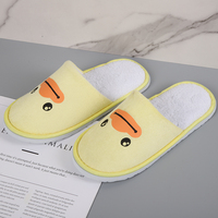 Chaussons jetables Ranbay Adorable Canard Jaune en coton/tissu éponge pour enfants, pour usage hôtelier, mignons, confortables et amusants pour les petits pieds - Édition Spéciale