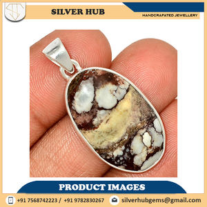 Unique nouvelle tendance 925 argent Sterling longue forme ovale lunette ensemble cheval sauvage pierre précieuse pendentif bijoux à vendre au meilleur prix - Product Image 2