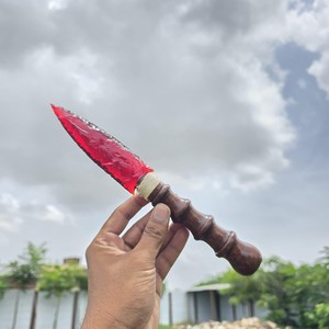 Hermoso Cuchillo de Obsidiana Roja Tallado a Mano de Primera Calidad, de 10 Pulgadas, con Mango, Punta de Flecha, para Rituales, Amuleto - Product Image 3