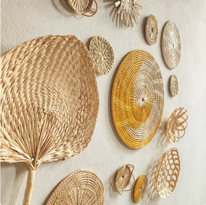 WHOLESALE Set of 14 <b>Baskets</b> Wall <b>Hangings</b> Boho Round <b>Rattan</b> Wall Decor Living Room - Product Image 3