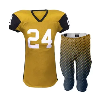 ชุดเครื่องแบบอเมริกันฟุตบอลของผู้ชายชุดสีทึบระบายอากาศได้ดีแขนสั้นที่ทนทาน - Product Image 1