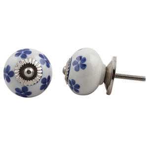 Boutons de ferme en céramique en vrac, bleus, modernes, Pulls floraux, tiroirs de commode, 3.81 cm, nouveau Design CK-634 - Product Image 2