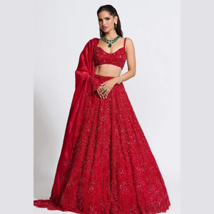 DISEÑADOR LEHENGA CHOLI GEORGETTE CON DISEÑO BORDADO TRABAJO Y MANGAS CON READYMADE BY ROYAL EXPORT - Product Image 3