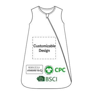 Áo ngủ liền thân cho bé sơ sinh không tay, chất liệu tre, kiểu dáng quấn, dành cho bé từ 0-18 tháng tuổi - Product Image 1