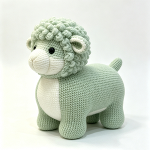 Peluche mouton au crochet personnalisée, amigurumi mouton, animal en peluche tricoté à la main, agneau en peluche doux au crochet, peluche sûre pour bébé - Product Image 1