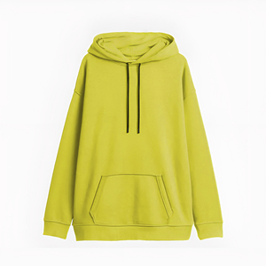 Women's Cotton Blend <b>Hoodie</b> Custom Colors and Printing Breathable Eco-Friendly with Drop Shoulder Streetwear Style Sustainable. - Product Image 3