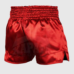 Short de Muay Thai de couleur unie pour hommes de haute qualité, confortable pour les vêtements d'arts martiaux fabriqués au Pakistan - Product Image 2