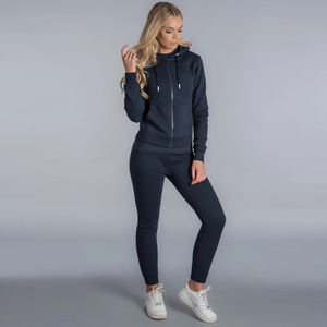 Sweats à capuche et sweatshirts à capuche pour femmes en coton biologique personnalisés Jogger Jumpers Gym Crop Top Oversize Ensemble de vêtements à capuche pour femmes - Product Image 2
