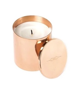 TQC Hammered Design Copper Finished Handmade Eco-Friendly Cylinder Candle Jar <b>Lid</b> Home Hotel Restaurants Wedding Christmas - Product Image 4
