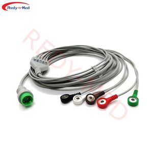 Câble compatible <span class=keywords><strong>Zoncare</strong></span> Hwatime <span class=keywords><strong>ECG</strong></span> 5Lead Cable Snap Pinch IEC Cable <span class=keywords><strong>Ecg</strong></span> De 5 Derivaciones <span class=keywords><strong>ECG</strong></span> Cable - Product Image 3