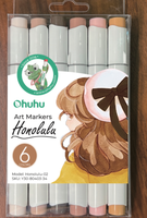 Ohuhu Lot de 6 marqueurs d'alcool Skin Tone Honolulu