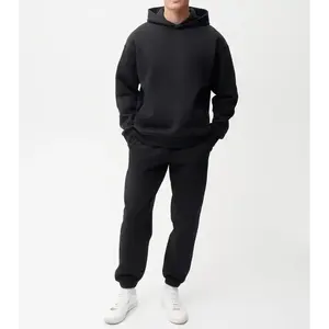 Pakistan Manufacture Cotton Hooded Pullover Sweatshirt <b>Mock</b> <b>Neck</b> Premium Heavy Fleece Oversized Custom Men's Hoodies - Product Image 2