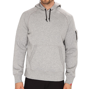 Venta al por mayor de los hombres de Heather Grey Blend mangas raglán Regular ajustado algodón Fleece 330GSM espesado Hip Hop Streetwear sudaderas con capucha - Product Image 1