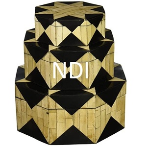 Caja de almacenamiento de joyería de madera con acabado de incrustaciones de hueso, caja de joyería de madera ecológica para uso de accesorios de vajilla - Product Image 4