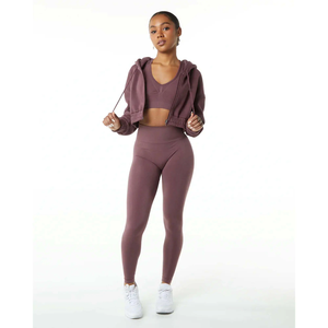 Automne classique femmes sweat à capuche zippé 55% coton 45% Spandex surdimensionné goutte épaule Style avec motif 3D sweat Fit - Product Image 2