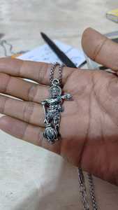 Pendentif Hanumanji avec Gada et Yantra en cuivre, collier de protection spirituelle, chaîne de collier, collier de force divine pour hommes et femmes - Product Image 2