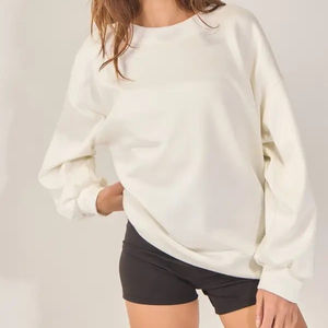 2025 Oversized Cotton Fleece Pullover Hoodie <b>Sweatshirt</b> for Women Comfortable Loose Fit Custom Printing Solid <b>Embroidery</b> - Product Image 1