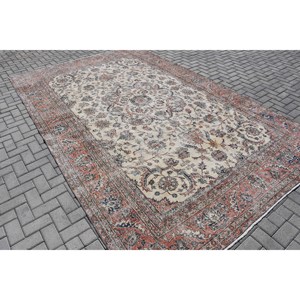 7.7x12.4 ft Rug, Turkish Vintage Oversize Rug, <b>Red</b> <b>Wool</b> Rug - Product Image 1