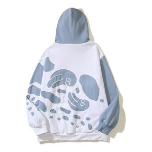 Sweat à capuche chaud et décontracté pour homme, style vintage, avec patchs, imprimé délavé à l'acide, coupe ample, idéal pour l'hiver - Product Image 3