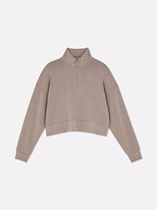 Novedad 2026 Sudadera de cuello alto con media cremallera para mujer, color tostado, con logo personalizado, antiarrugas y transpirable - Product Image 5