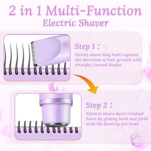 Depiladora 2 en 1 de Doble Cabezal, Resistente al Agua IPX7, Recargable por USB, para Piernas, Brazos, Axilas y Área Púbica, Depilación de Bikini - Product Image 2