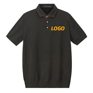 Top Quality Luxury <b>Half</b> Sleeve Zipper up Personal Embroidered Logo <b>shirts</b> Wholesale Stripped Golf Polo <b>Shirt</b> for Men Black - Product Image 1