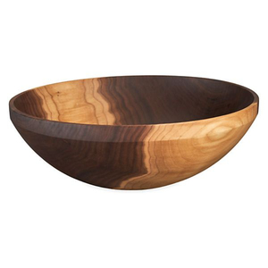 Bol en bois de teck sculpté à la main vintage, design floral, bol de service, bol décoratif unique en bois massif, centre de table, décoration de cuisine - Product Image 4