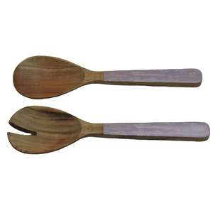 Prix de gros d'usine Ensemble de service à salade en bois Outil de cuisine en bois Outils de service Ensemble de salade Cuillère de service personnalisée Fourchette - Product Image 4