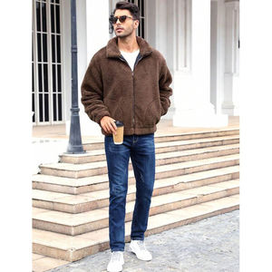 Sherpa-Lined <b>Jacket</b> With <b>Flannel</b> Exterior and Rustic Charm Relaxed Fit Sherpa Winter <b>Jacket</b> - Product Image 2