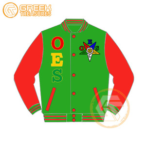 Commande personnalisée de veste universitaire brodée en molleton de coton Eastern Star OES respirante à séchage rapide avec fermeture à glissière pour femmes vestes - Product Image 5