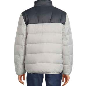 Men's High Quality Soft <b>Silver</b> Grey <b>Puffer</b> <b>Jackets</b> with Collar Full Zipper Two Side Pockets for Winter - Product Image 4
