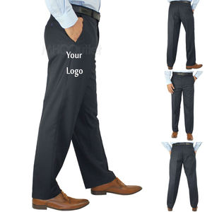 กางเกงทางการของผู้ชายผ้าไนลอนสีน้ำตาลมีเชือกรูดและมีกระเป๋ากลางเอวฮิปฮอป - Product Image 6