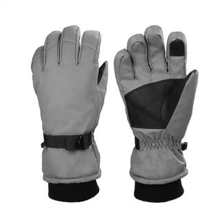 ถุงมือเล่นสกีสำหรับฤดูหนาวถุงมือหนังสำหรับผู้ชายและผู้หญิงถุงมือเล่นฟุตบอลเล่นสกีมีสายรัดข้อมือถุงมือเล่นกีฬากลางแจ้งเพื่อความปลอดภัย - Product Image 1
