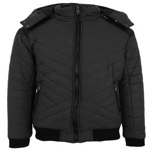 Veste d'hiver matelassée à manches détachables pour hommes, avec logo personnalisé, design matelassé à bulles, matériau épais et chaud, style formel à capuche - Product Image 2