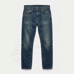 OEM Custom Logo <b>High</b> Quality <b>Men's</b> <b>Jeans</b> Pants Breathable Mid <b>Waist</b> Plus Size <b>High</b> Street Wholesale Customized Trousers Bulk - Product Image 1
