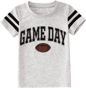 Camiseta de Fútbol Americano para el Día del Partido, Marca Bandera Americana, Bordada, Azul, 100% Algodón, Manga Corta, Ropa Deportiva para Niños - Product Image 4