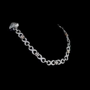 Collar de Moissanita con Diseño Infinito y Eslabones Florales, Engaste Pavé, Plata de Ley 925, Cadena de Eslabones Estilo Hip Hop, Collar para Bodas - Product Image 4