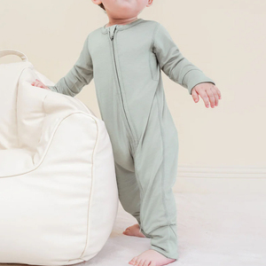 Mameluco de manga larga para bebé, de jersey de bambú, ecológico, para recién nacido, <span class=keywords><strong>ropa</strong></span> de dormir, mono personalizado para recién nacido. - Product Image 3