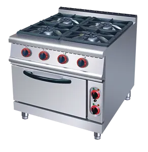 4-burner Stove Gas Range with Electric Oven StainlessSteel Professional Luxury Kitchen Commercial Industrials Kitchen Supplier