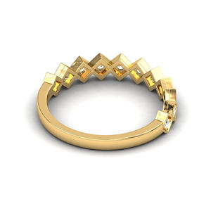 Anillo elegante de oro macizo de 18kt con diamantes reales, joyería fina ODM para mujer, anillo OEM al por mayor a la venta, proveedor indio de joyería - Product Image 2