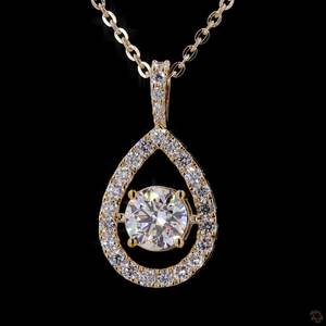 จี้เพชรทรงกลม 2.30 กะรัต ทองคำแท้ |   สร้อยคอจี้เพชรเลี้ยงในห้องปฏิบัติการ ทองคำ 14K สีเหลือง ดีไซน์หรูหรา - Product Image 3